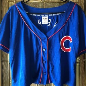 NWOT PINK medium Chicago Cubs cropped “jersey”